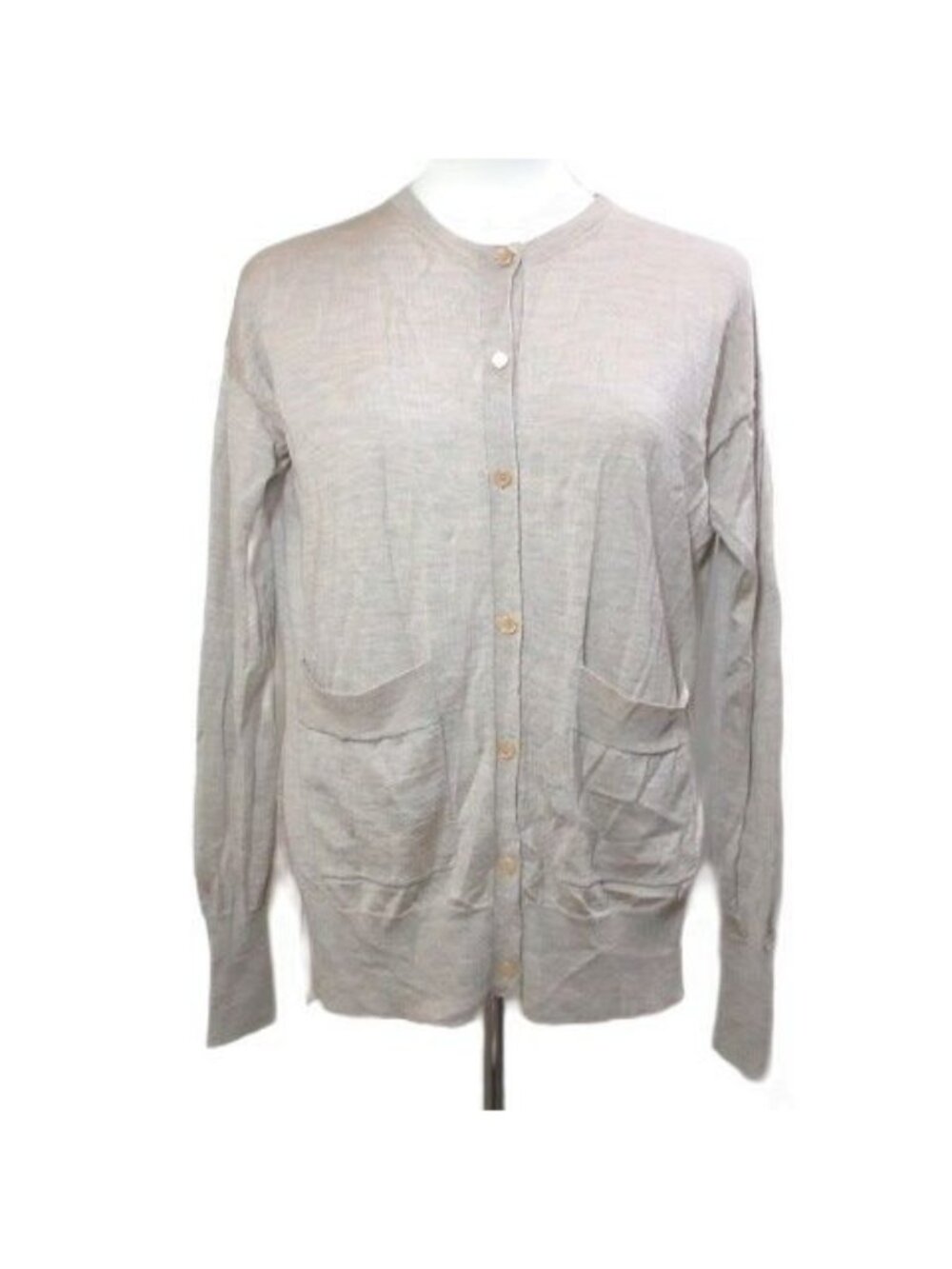 Celine Phoebe Philo Era Cardigan Wool Silk Knit Long Sleeve Logo Embroidery
